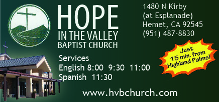hope in the valley baptist church highland palms